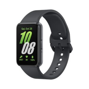 Galaxy Fit3 Light and Sleek Fitness Band, 13 Days Battery, 100+ Exercises and Sleep Tracking, Dark Gray (Black)