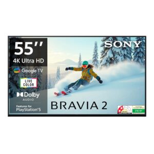 139 cm (55 inches) BRAVIA 2 4K Ultra HD Smart LED Google TV K-55S25B (Black)